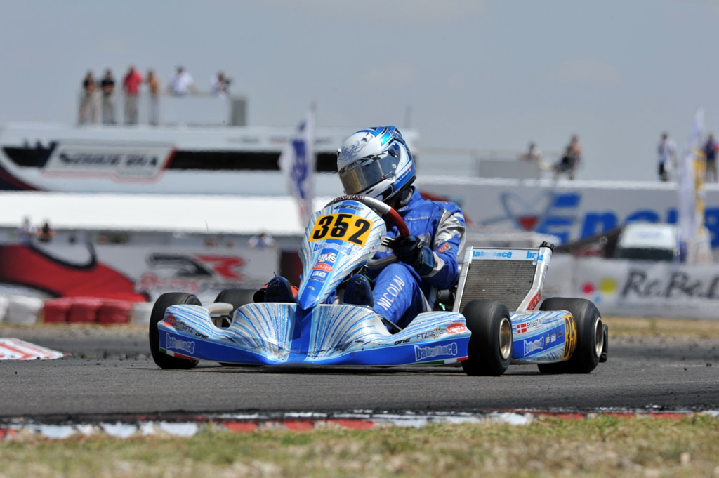 Nicolai Sylvest hurtig – og uheldig – ved VM i gokart.
(Foto: Sylvest Motorsport)